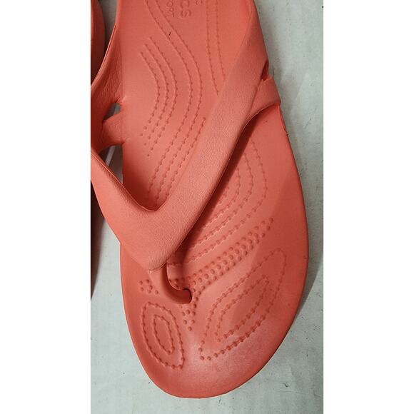 Crocs kadee II Women's Size 8 Coral Orange thong flip flop slides Slip Ons - Picture 4 of 15
